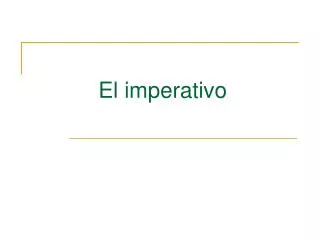 el imperativo