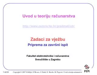 uvod u teoriju ra unarstva http www zemris fer hr predmeti utr