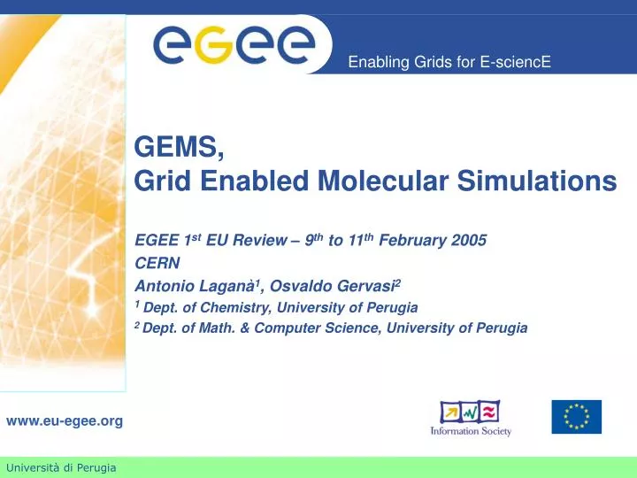 gems grid enabled molecular simulations