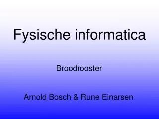 fysische informatica