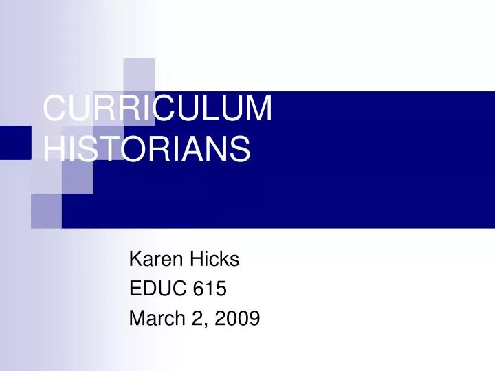 curriculum historians