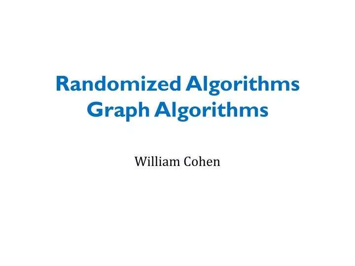 randomized algorithms graph algorithms