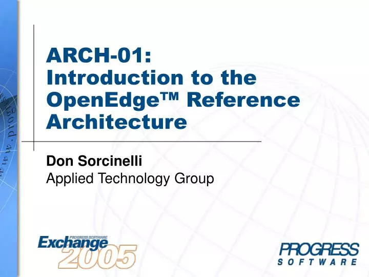 arch 01 introduction to the openedge reference architecture