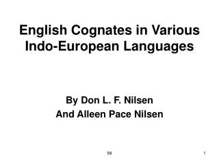 English Cognates in Various Indo-European Languages