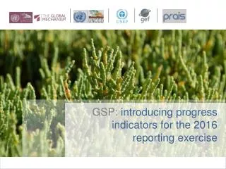 GSP: i ntroducing progress indicators for the 2016 reporting exercise