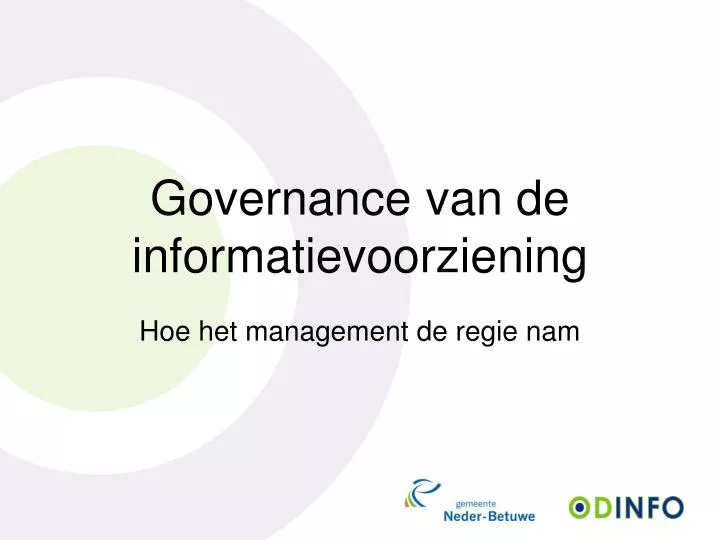 governance van de informatievoorziening