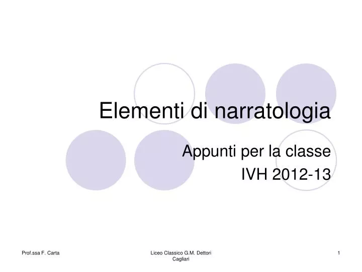 elementi di narratologia