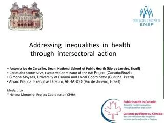 Addressing inequalities in health through intersectoral action