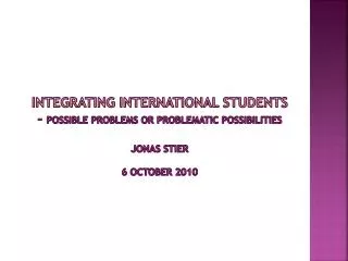 Integrating international students