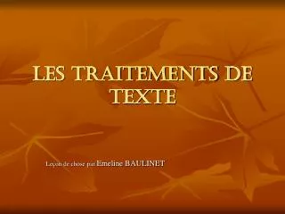 les traitements de texte