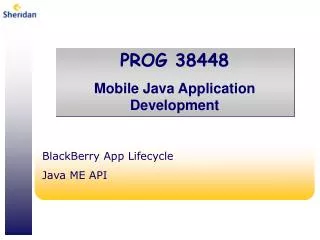 BlackBerry App Lifecycle Java ME API
