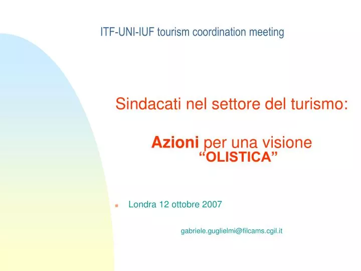 itf uni iuf tourism coordination meeting