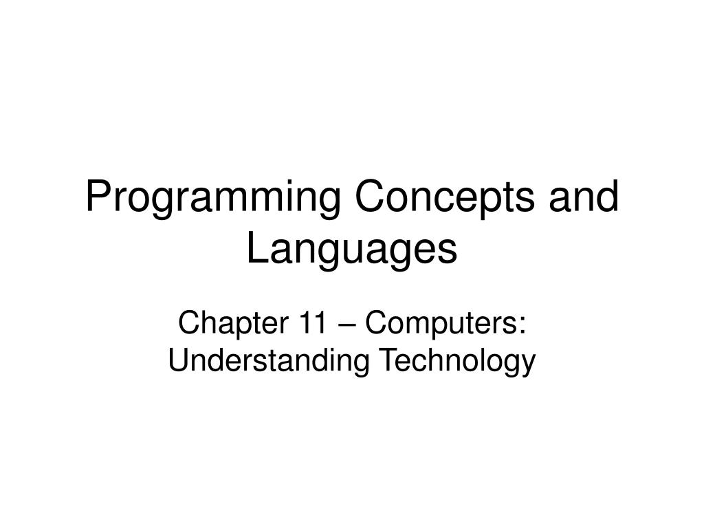 Programming Concepts and Languages - slide 1