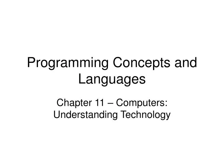 programming concepts and languages