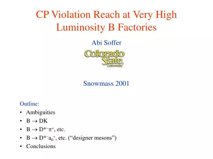 cp violation reach at very high luminosity b factories