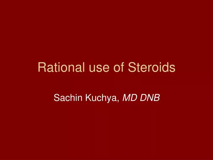 rational use of steroids
