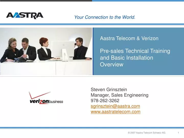 aastra telecom verizon pre sales technical training and basic installation overview