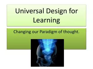 Universal Design for Learning