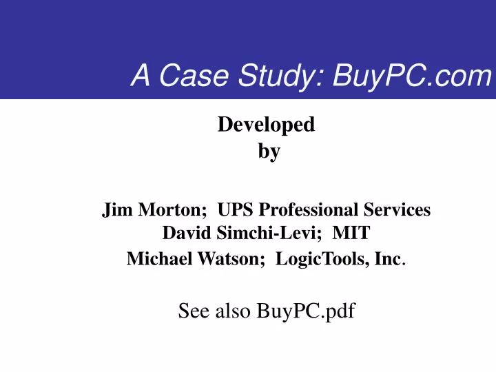 a case study buypc com