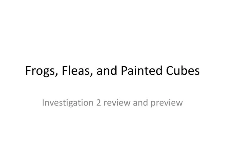 frogs fleas and painted cubes