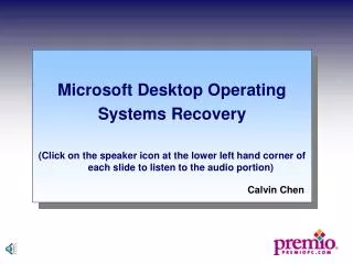 Microsoft Desktop Operating Systems Recovery