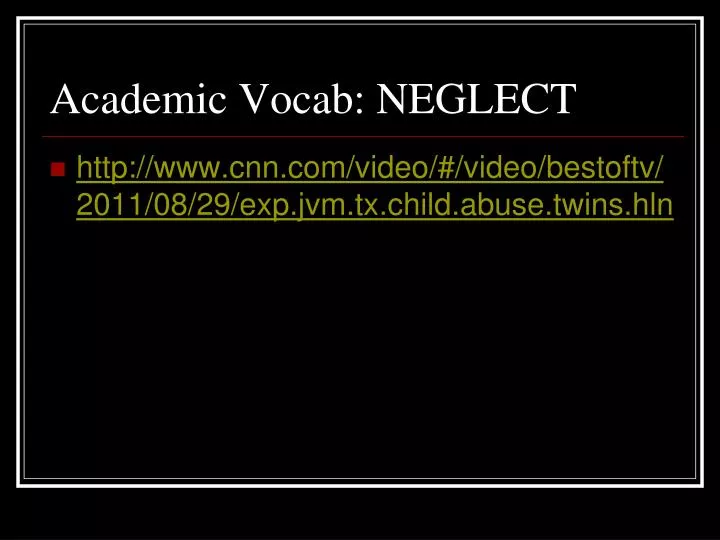 academic vocab neglect
