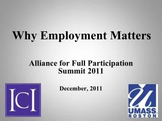 Why Employment Matters