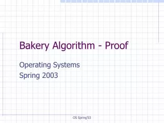 Bakery Algorithm - Proof