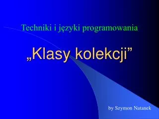 klasy kolekcji