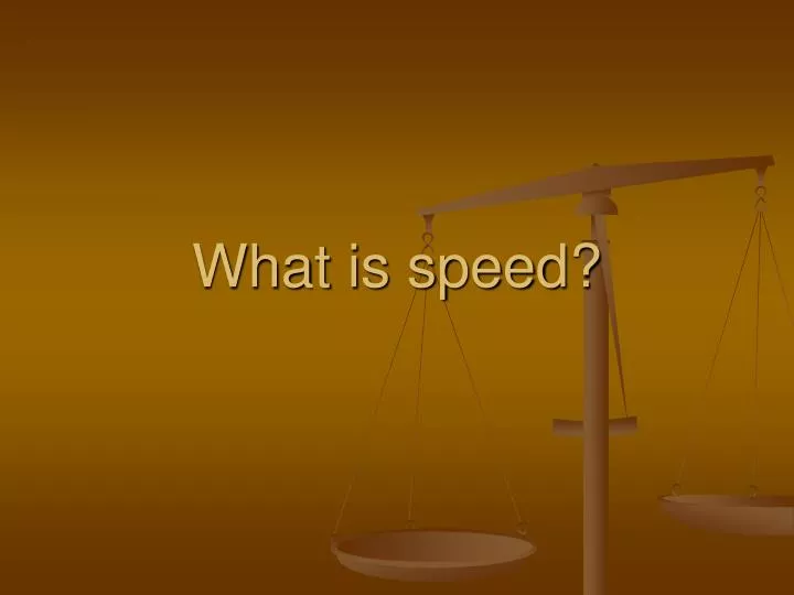 what is speed