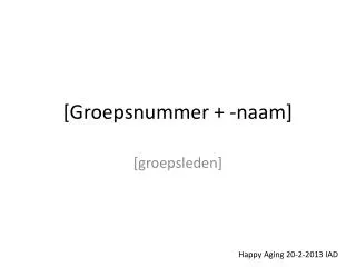 groepsnummer naam