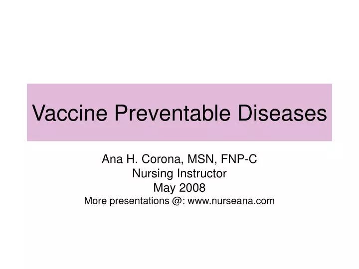 vaccine preventable diseases