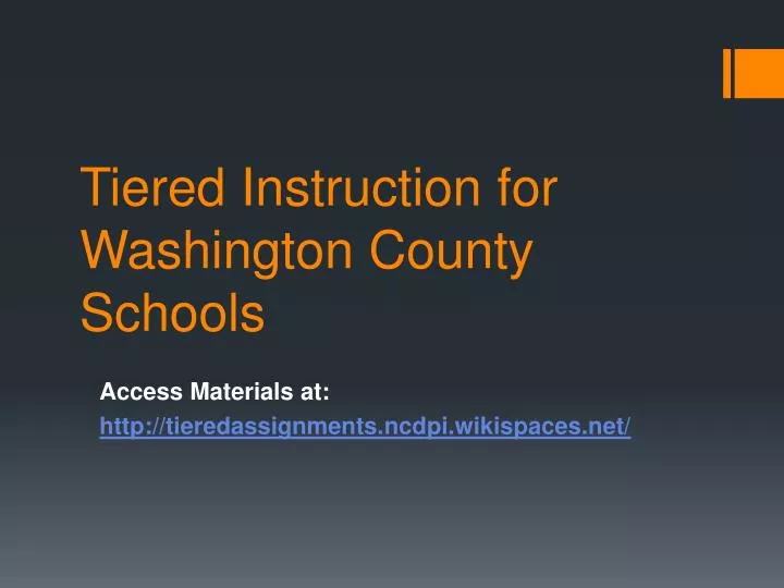 tiered instruction for washington county schools