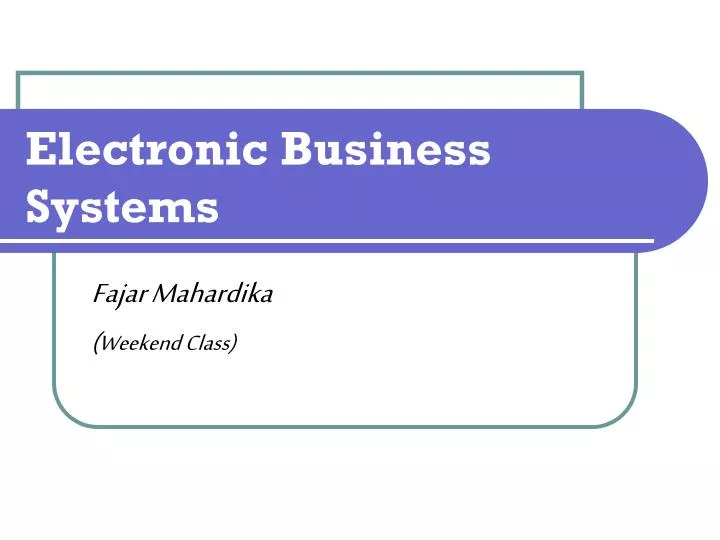 electronic business systems