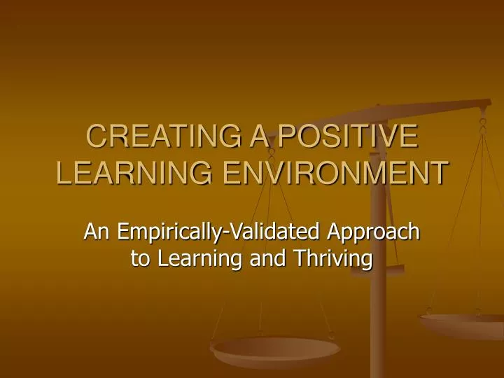 creating a positive learning environment