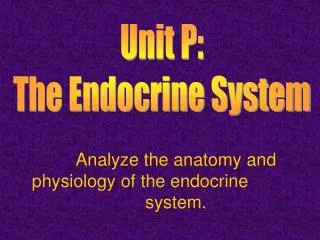 Analyze the anatomy and physiology of the endocrine 			system.