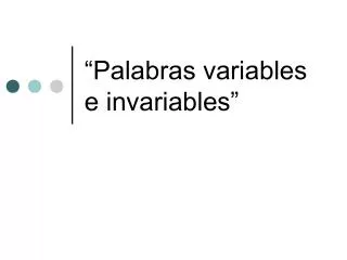 palabras variables e invariables