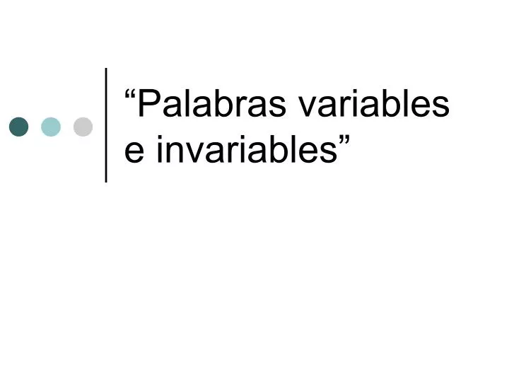 palabras variables e invariables