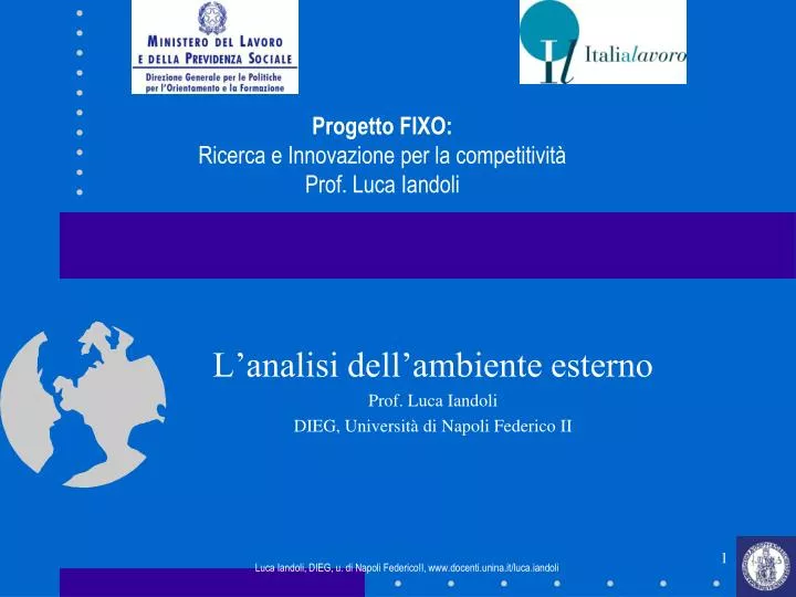 l analisi dell ambiente esterno prof luca iandoli dieg universit di napoli federico ii