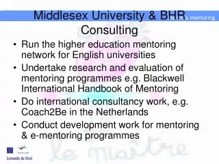 Middlesex University &amp; BHR Consulting