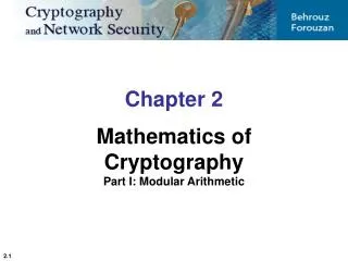 Chapter 2 Mathematics of Cryptography Part I: Modular Arithmetic