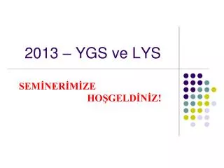 2013 ygs ve lys