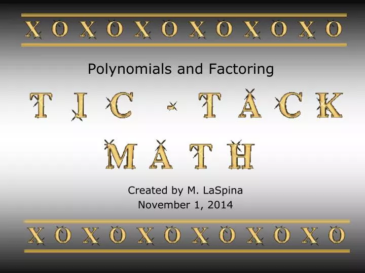 polynomials and factoring