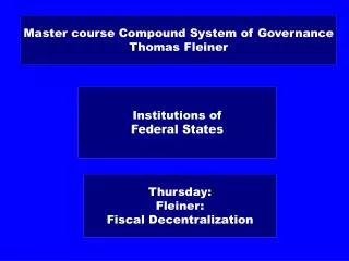 Institutions of Federal States