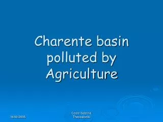 Charente basin polluted by Agriculture