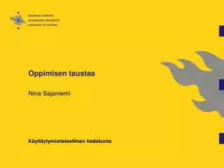 oppimisen taustaa