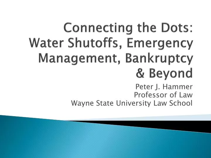 connecting the dots water shutoffs emergency management bankruptcy beyond