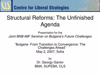 Structural Reforms: The Unfinished Agenda