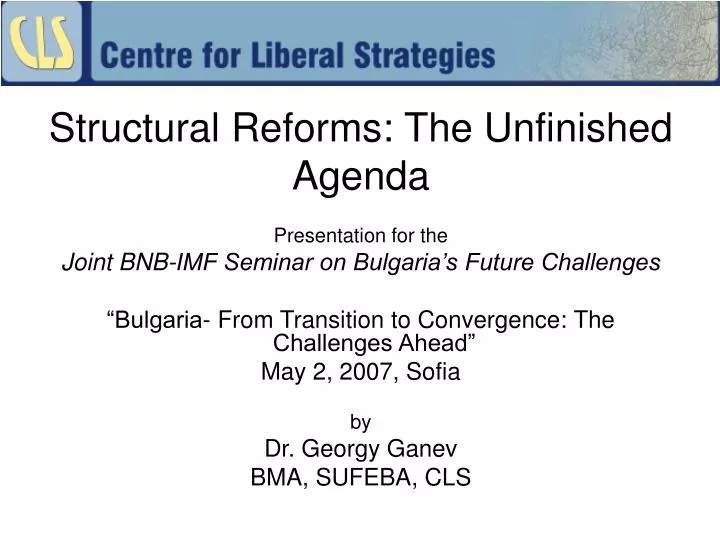 structural reforms the unfinished agenda