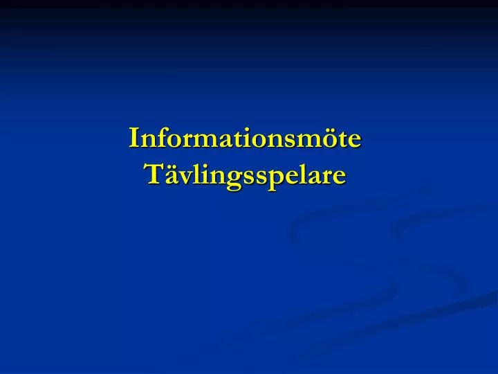 informationsm te t vlingsspelare